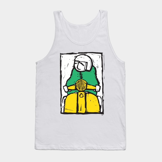 Classic Retro, Vintage,  scooter, Scooterist, Scootering, Scooter Rider, Mod Art Tank Top by Scooter Portraits